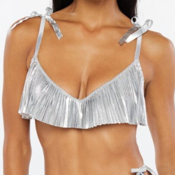 NWT Savage X Fenty - Pleated Lamé Bralette - Picture 3 of 3